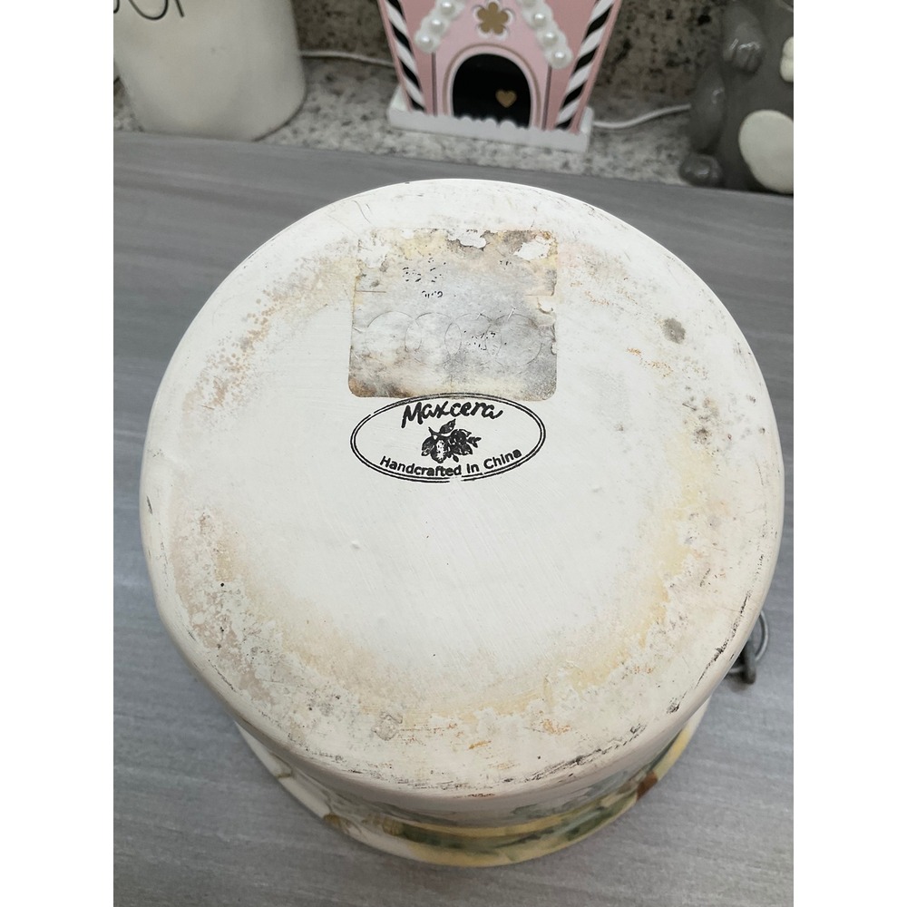 MAXCERA LEMONS COLLECTION CERAMIC PAIL BUCKET WITH‎ WOOD HANDLE - Picture 5 of 13